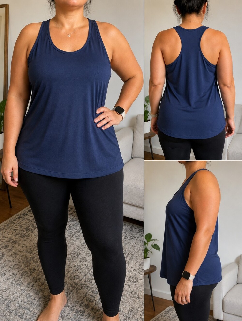Athletic Works Navy Blue Racerback Tank Top Plus Size XXXL 3XG 22